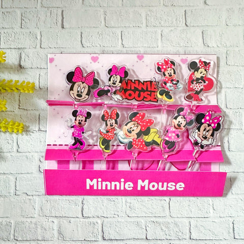 Pretty Pink Minnie Mouse Ep1 Acrylic Food Picks