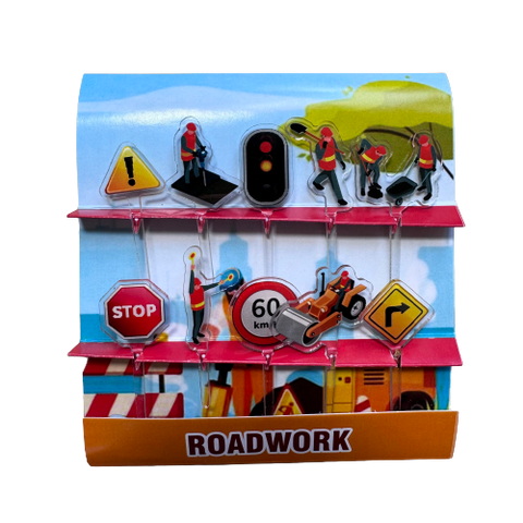 Road Works Acrylic Food Picks